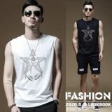 Мужская футболка без рукавов для спортзала, спортивный летний трендовый хлопковый жилет, свободный крой