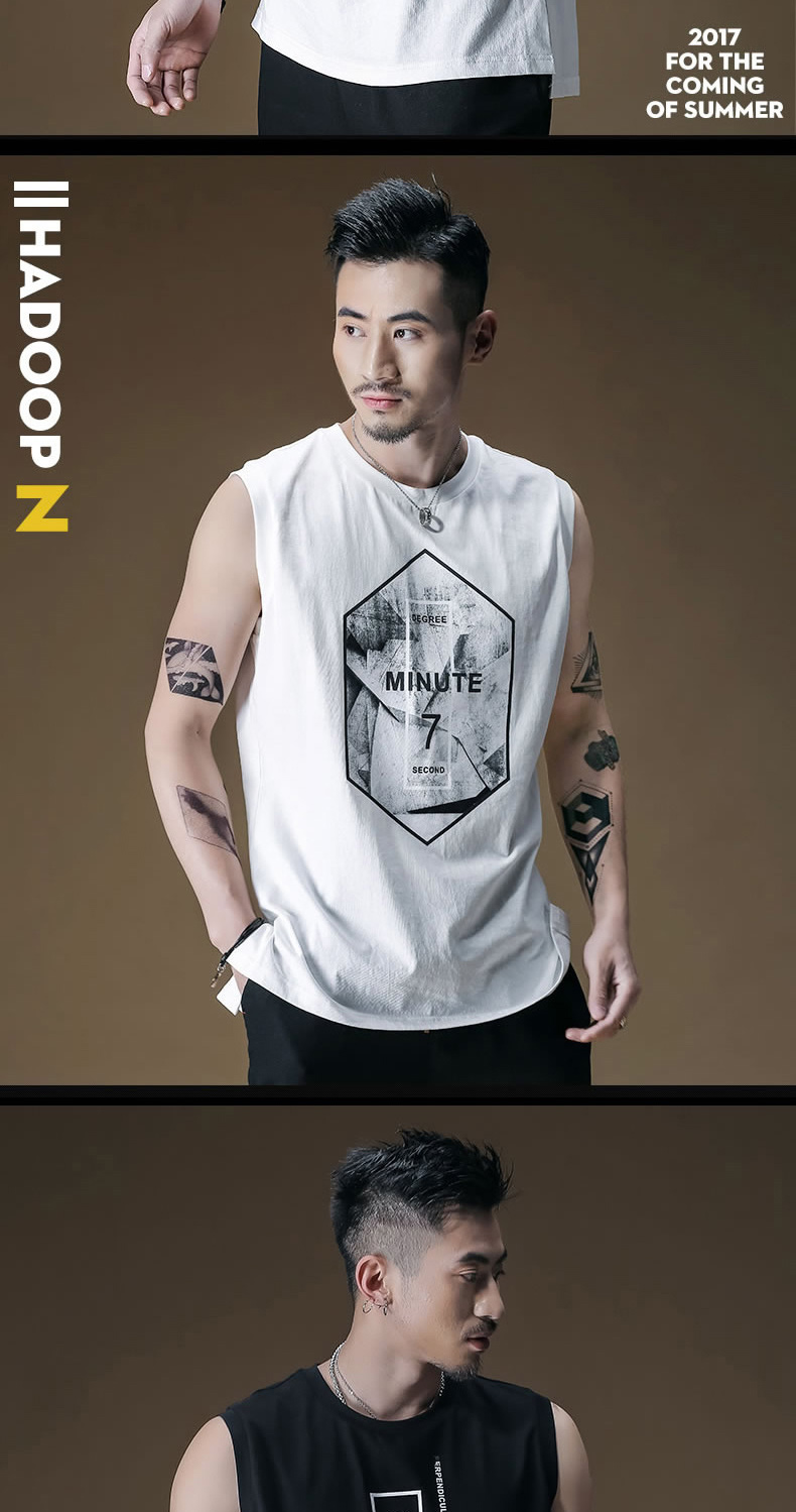 Cotton vest thể thao thể dục ngụy trang Hàn Quốc phiên bản của không tay t-shirt nam hip hop loose bãi biển mùa hè tide thương hiệu vest nam