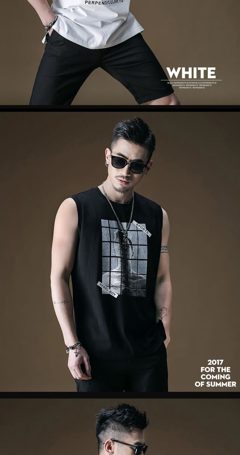 Cotton vest thể thao thể dục ngụy trang Hàn Quốc phiên bản của không tay t-shirt nam hip hop loose bãi biển mùa hè tide thương hiệu vest nam