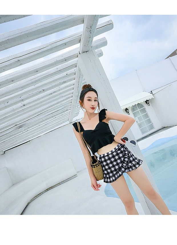 Cặp đôi bơi lội suối nước nóng bên bờ biển 2018 mới Hàn Quốc nhỏ tươi mát bãi biển những người yêu thích mặc đồ bơi bảo thủ - Vài đồ bơi 	đồ đôi đi biển chụp hình cưới	