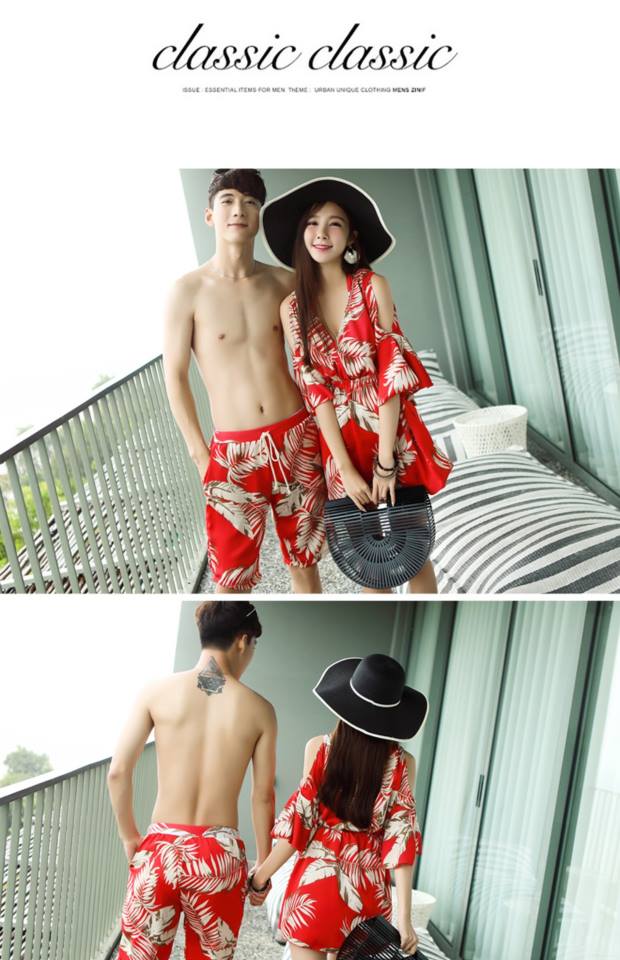 Bộ đồ bơi retro cho nữ Bộ bikini 3 mảnh Bộ đồ bảo hộ Trump Trump tay áo mỏng lệch vai 	đồ đôi đi biển cho mẹ và bé trai