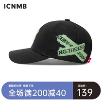 ICNMB new cap male summer fluorescent green IC embroidery baseball cap female Korean version of the face of the small tide brand hat