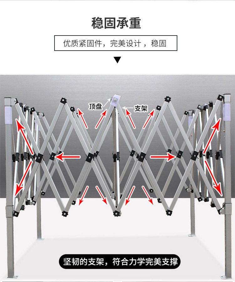 Khuyến mại ngoài trời gấp nhôm lều 3x3 bốn góc gấp ba chiếc xe dày mái hiên quảng cáo đổ bốn gian hàng - Lều / mái hiên / phụ kiện lều dây buộc lều