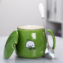Creative mug ceramic cup for men and women with lid spoon home drinking cup office Oatmeal cup breakfast coffee cup