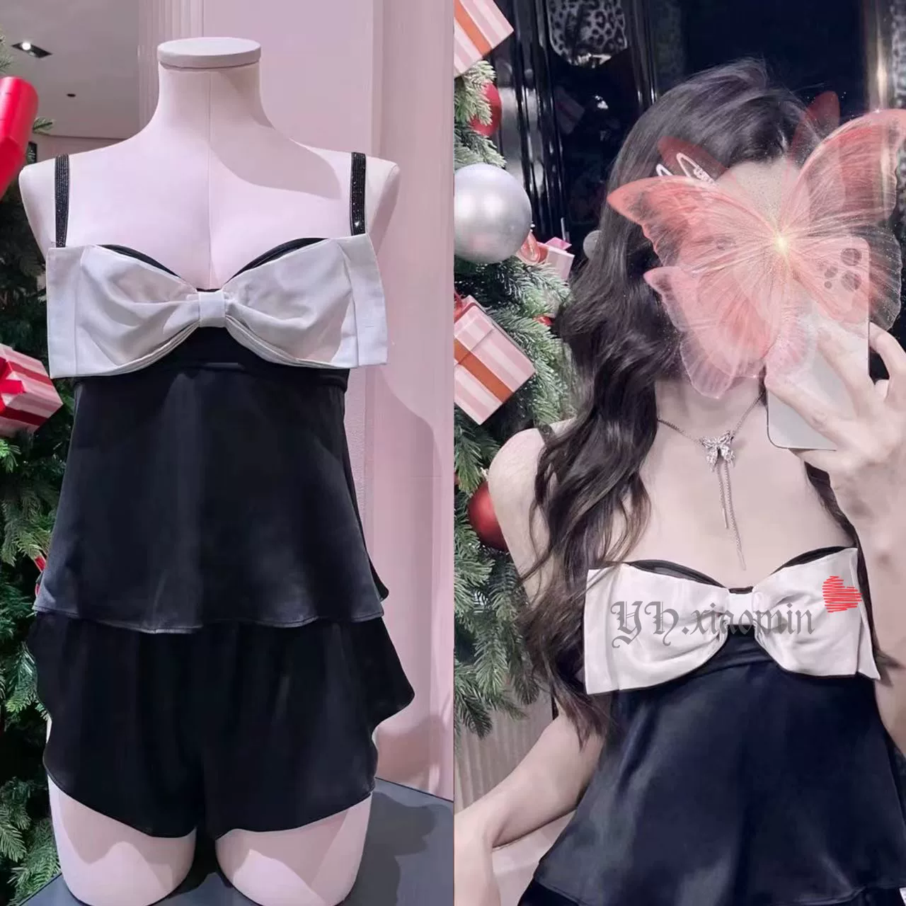 Луна лунный сатин-бэч кружевной комплект майка-бюстье 1 Victoria's Secret Cuicui и пузырьковые магазины