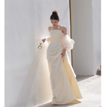 Fan-style light wedding dresses out of the door 2024 Bride Exterior View Brigade Beat Light Dresses Dress Light Lavish Luxury and high-end Yingbin yarns