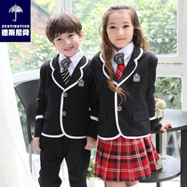 Primary school uniforms for children class uniform chun qiu zhuang British college wind blazer kindergarten yuan fu men suit