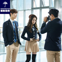 Korean successors school uniforms spring and autumn clothes British college style high school suit jacket male and female student class uniforms
