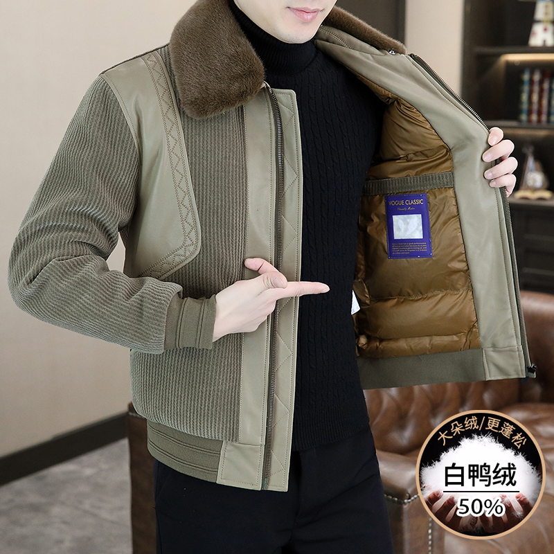 Men's Short down Jacket with Fur Collar, Trendy Autumn and Winter 2026, Authentic Clothing, High-End Men's Wear, Thickened and Warm Winter Clothing