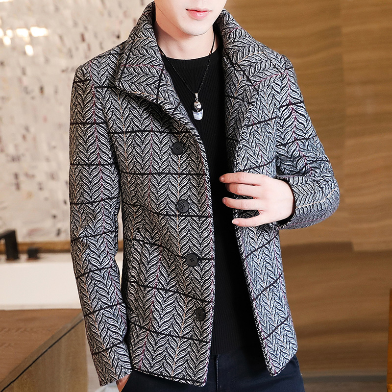 Men's short and medium coat men's spring and autumn 2021 new trend winter woolen jacket casual girl coat