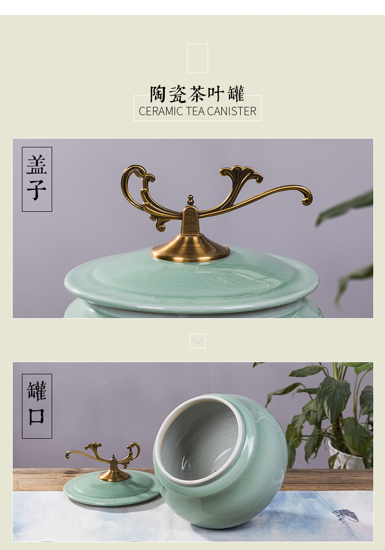 Jingdezhen ceramic tea pot large tea urn home seal POTS ceramic tea pot decorative furnishing articles