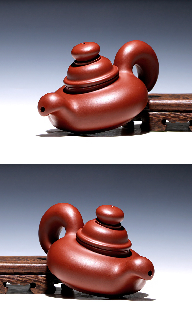 Yixing it shadow enjoy 】 【 old actor Wu Hongcai all hand teapot undressed ore dahongpao squirrel pot of 250 c