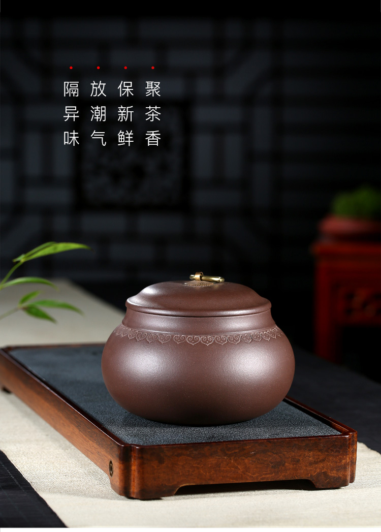 Large shadow enjoy 】 【 yixing purple sand tea pot puer tea can wake sealed as cans zijin bowl 890 CCC purple sand pot