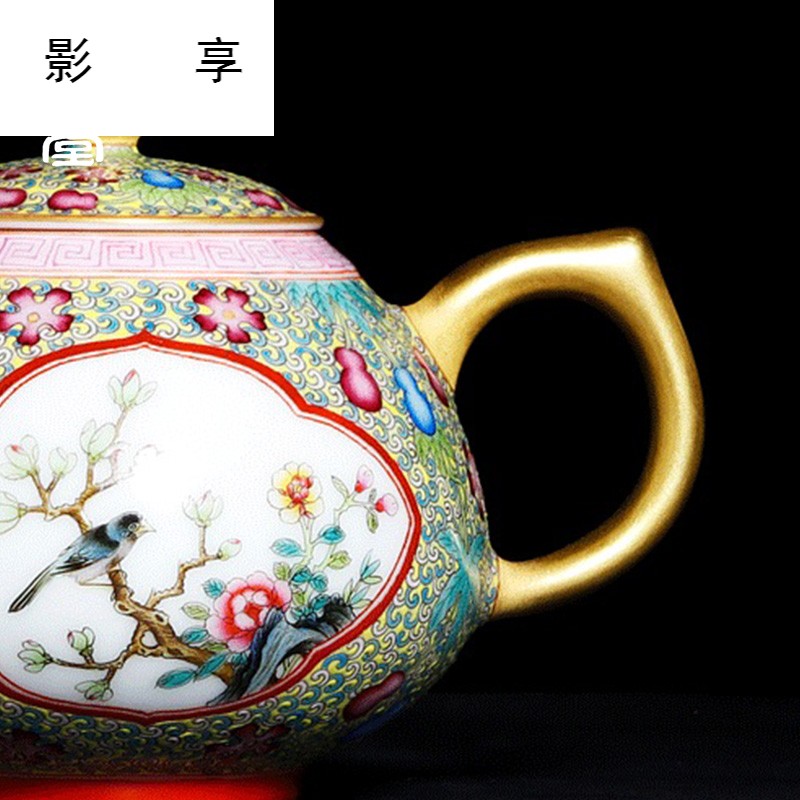 Shadow enjoy ancient jun porcelain teapot jingdezhen porcelain enamel large household tea pot of kung fu tea set