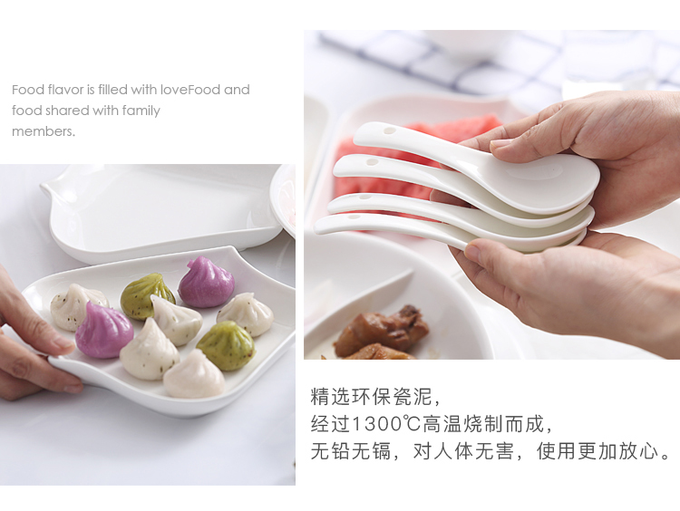 Ceramic platter creative dishes irregular circular plate combination bowl of the spoon home plate Japanese - style tableware suit