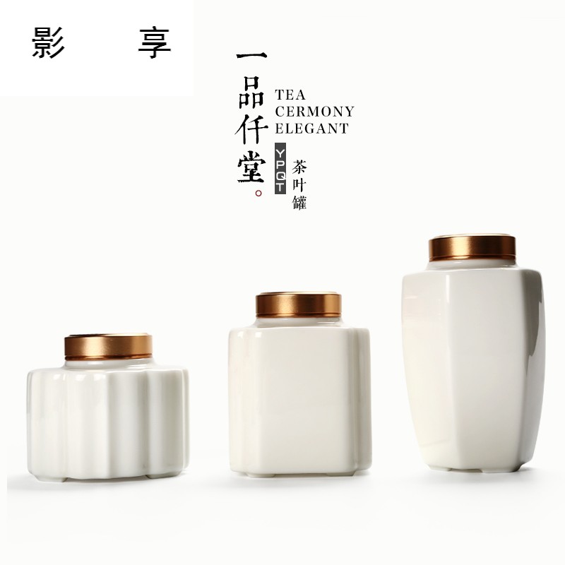 Shadow at white porcelain tea pot of fat white seal POTS small mini POTS portable tea YPQ box