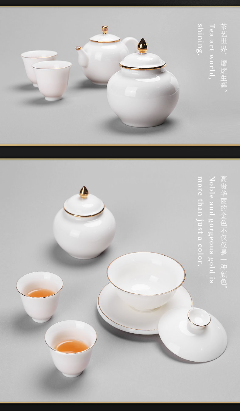 Shadow at dehua white porcelain tea pot ceramic POTS kung fu tea set storage accessories household store content box LY POTS of tea storehouse