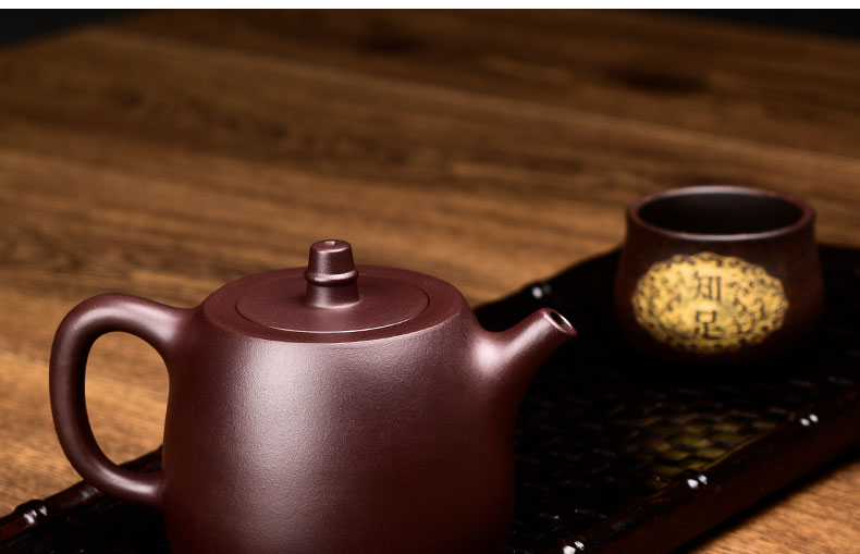 Shadow at yixing it checking kung fu tea set undressed ore purple clay han priests pot teapot 275 cys