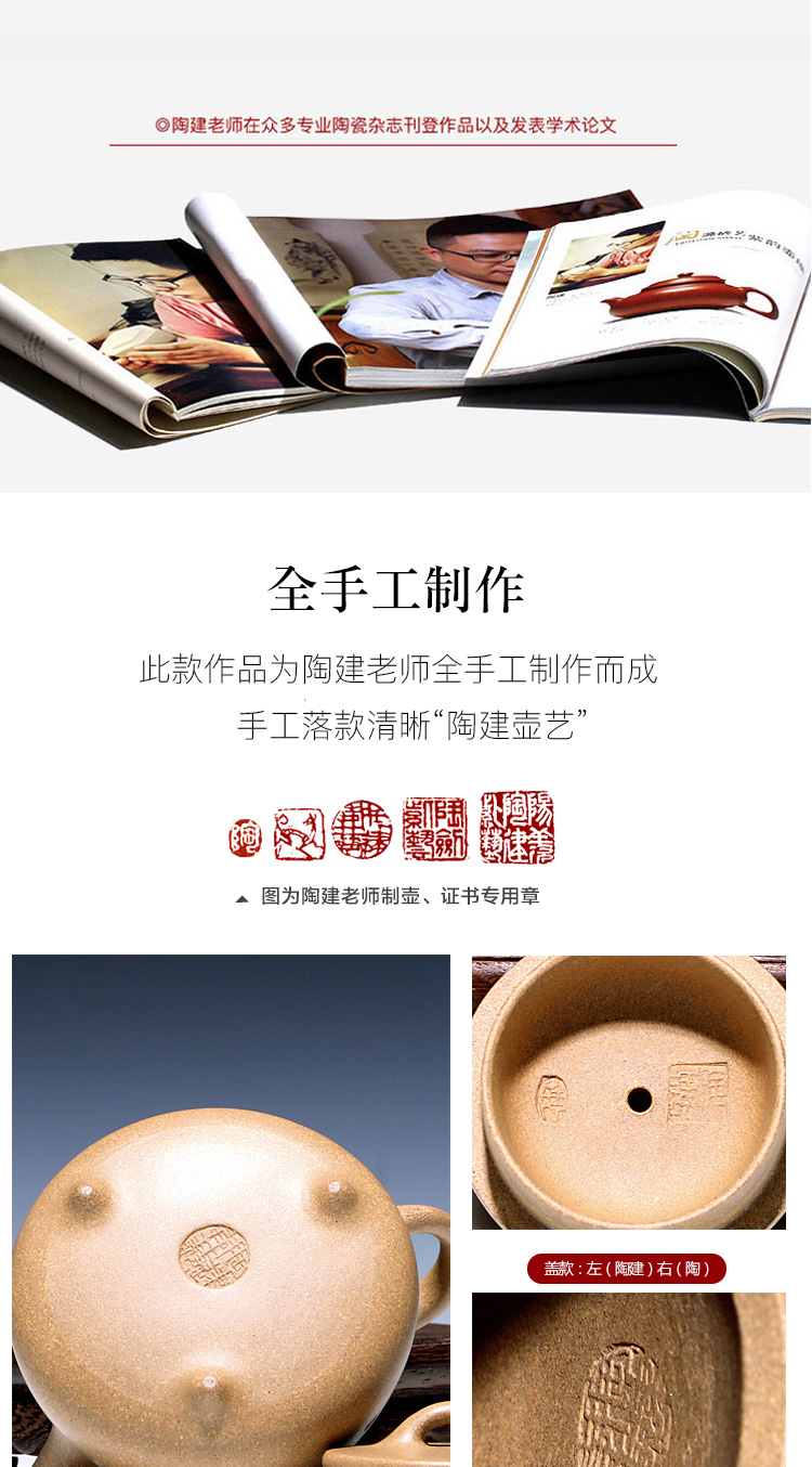 "Shadow enjoy" yixing it pure manual teapot TaoJian undressed ore mud kaolinite gourd ladle pot 200 CCCT