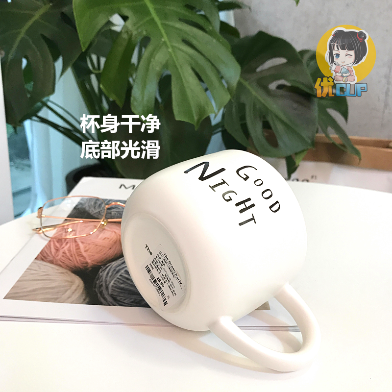 Мешалка ins北欧情侣杯子镀金蝴蝶结米奇盖带盖勺牛奶早餐少女心学生水杯