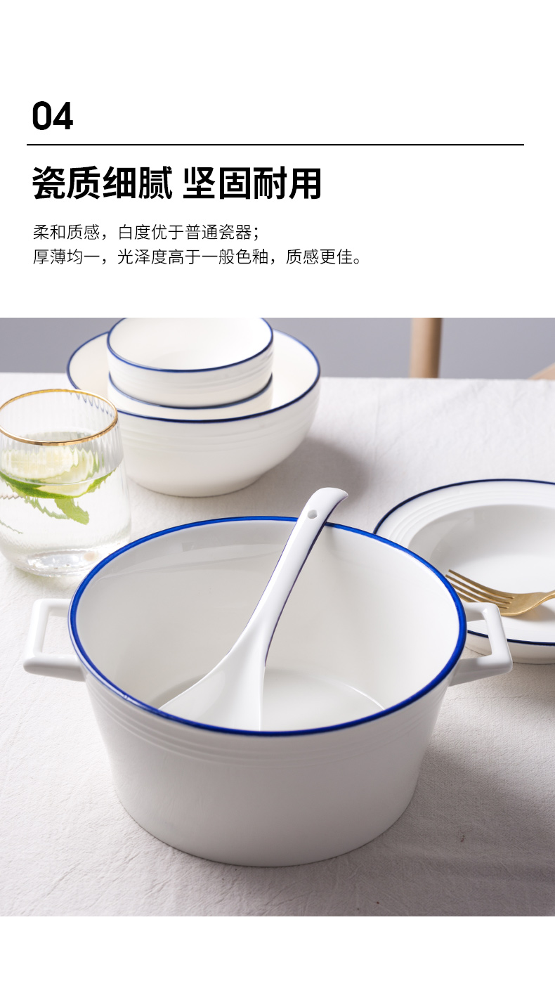 Creative single character large soup bowl bowl Nordic household ceramics tableware mercifully ears rainbow such as bowl of soup basin bowl