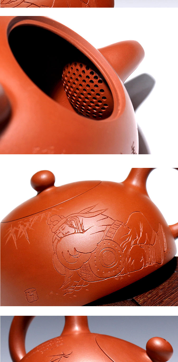 "Shadow enjoy" famous artists xiao - lu li undressed ore checking ceramic tea pot - Zhao Zhuang zhu mud and half pot of 180 CCC