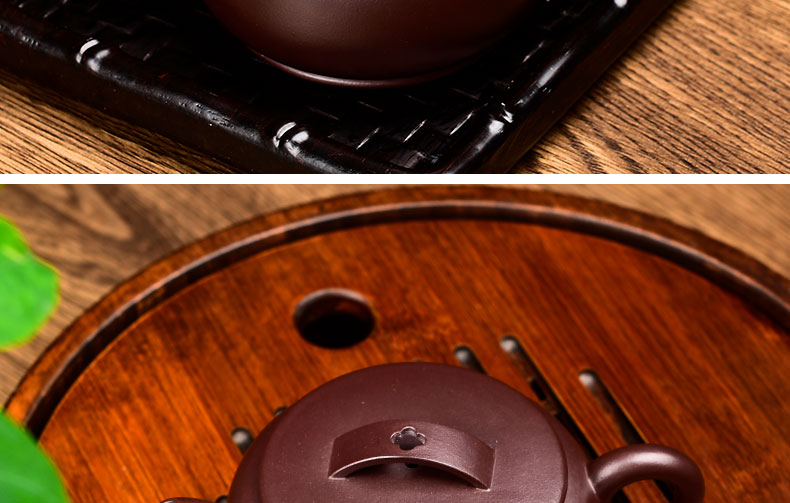 Shadow at yixing it checking kung fu tea set undressed ore han purple clay tile pot of household 200 cys teapot