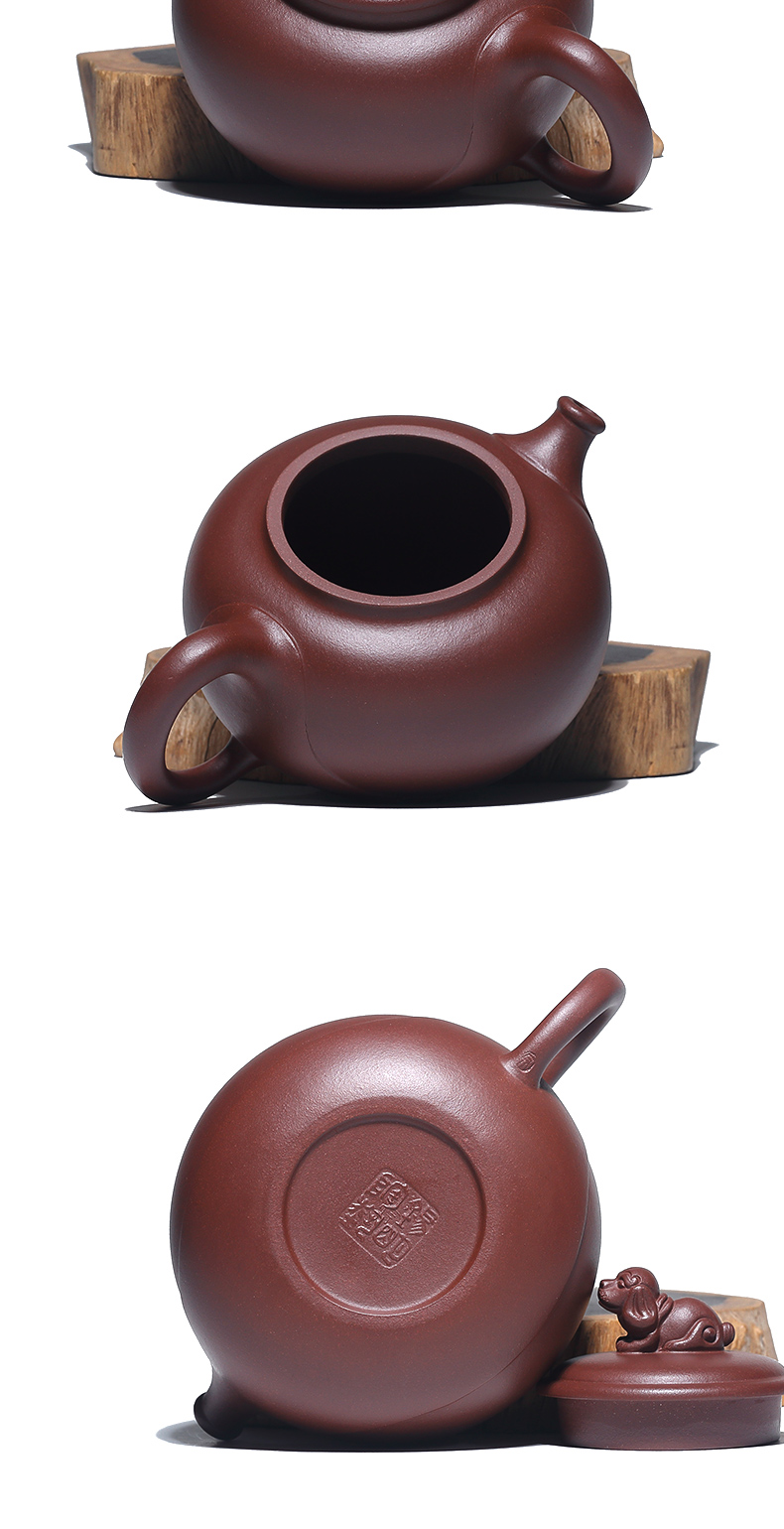 Shadow at present yixing it undressed ore famous purple clay teapot suit pure manual zodiac kung fu