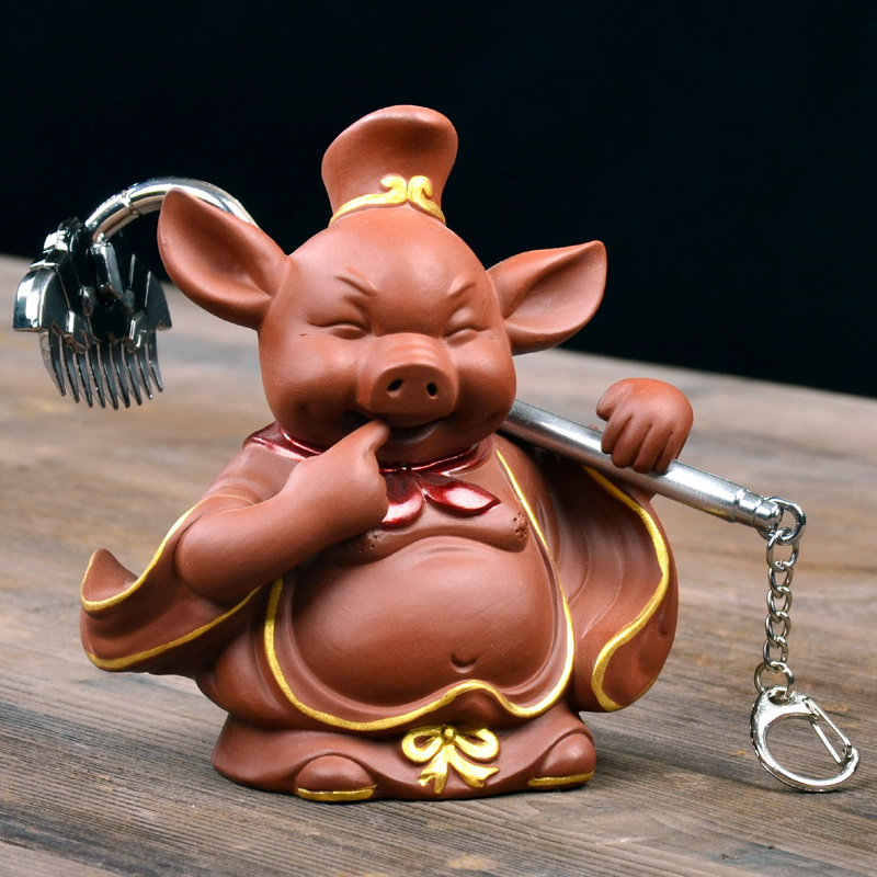 Shadow enjoy creative kung fu, lovely pig eight quit to spoil household plutus day peng commander - in - devoted to tea to keep violet arenaceous furnishing articles WC by hand