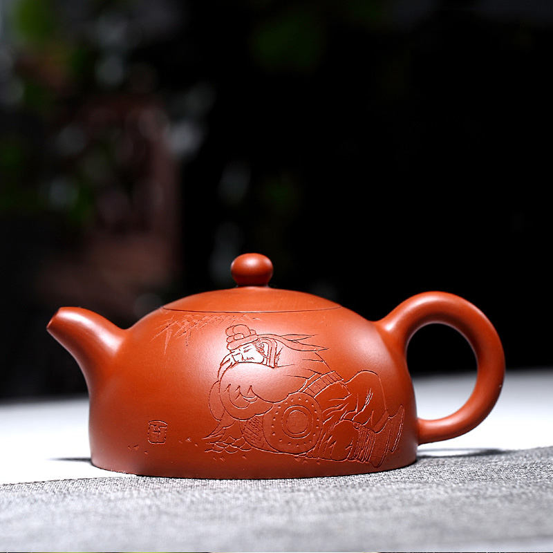 "Shadow enjoy" famous artists xiao - lu li undressed ore checking ceramic tea pot - Zhao Zhuang zhu mud and half pot of 180 CCC