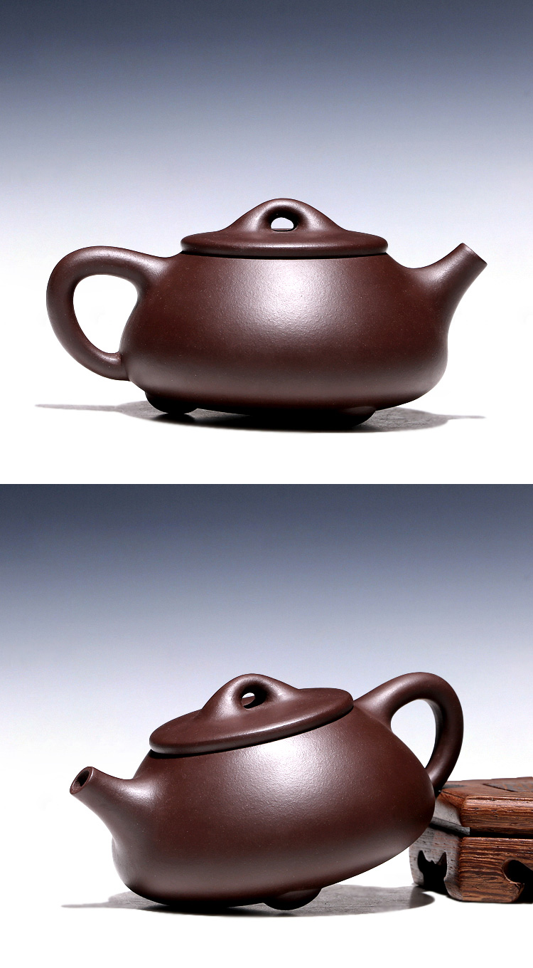 "Shadow enjoy" yixing pure manual it home Wu Hongcai purple clay teapot JingZhou stone gourd ladle pot 250 CCL