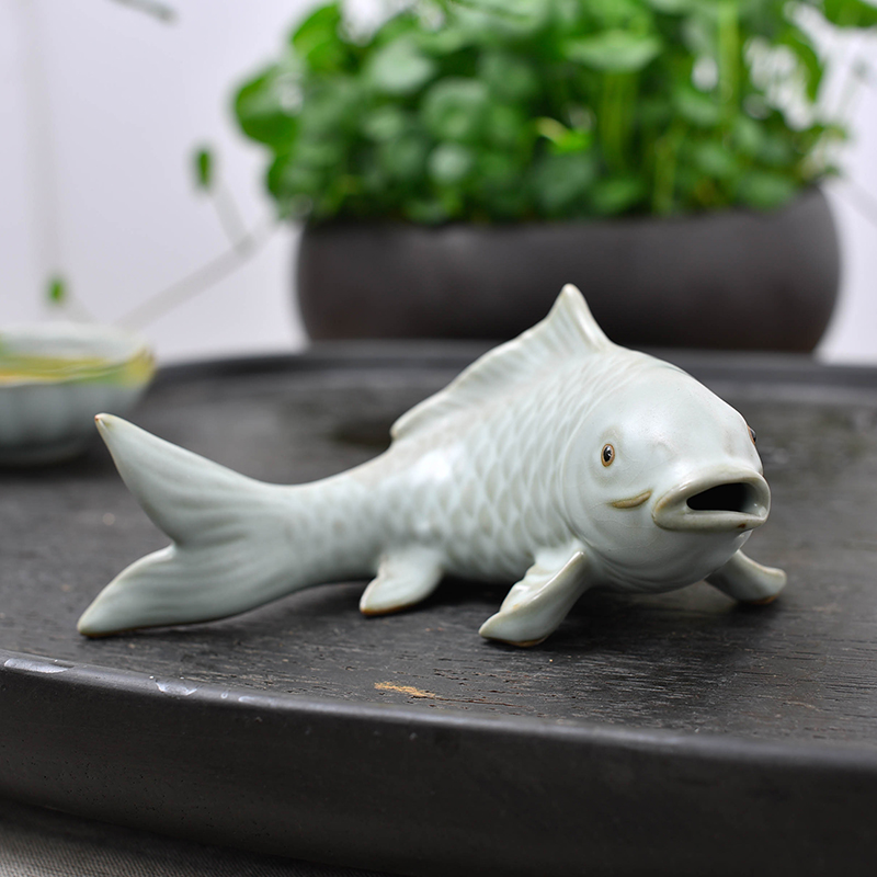 Shadow enjoy your up tea pet boutique furnishing articles three fish kyrgyzstan large tea tray tea play home furnishing articles MDJ ceramic decoration