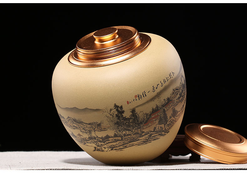 "Shadow enjoy" yixing purple sand tea pot undressed ore section of jiangshan picturesque manual ink painting gift of pu - erh tea pot