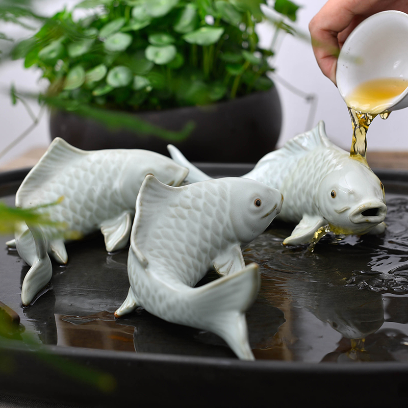 Shadow enjoy your up tea pet boutique furnishing articles three fish kyrgyzstan large tea tray tea play home furnishing articles MDJ ceramic decoration