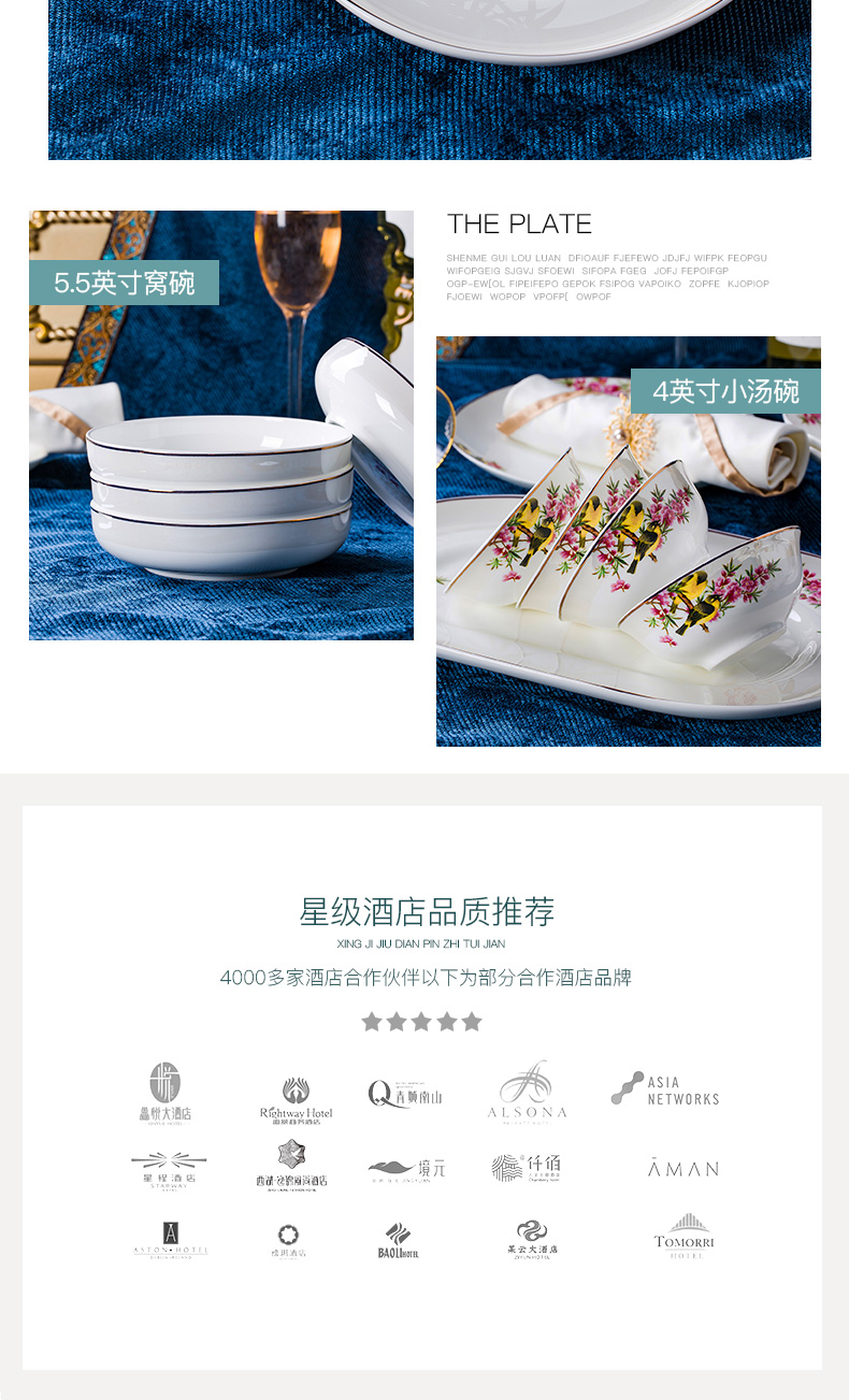 Shadow enjoy dishes suit household up phnom penh European - style ipads porcelain tableware chopsticks contracted combination of jingdezhen ceramic gifts L