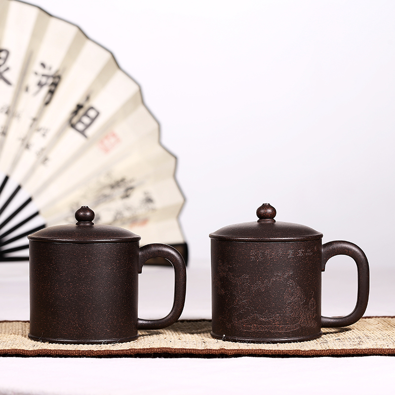 Shadow enjoy purple sand cup of yixing teapot masters cup all hand undressed ore black star sand tea cup cup WZ