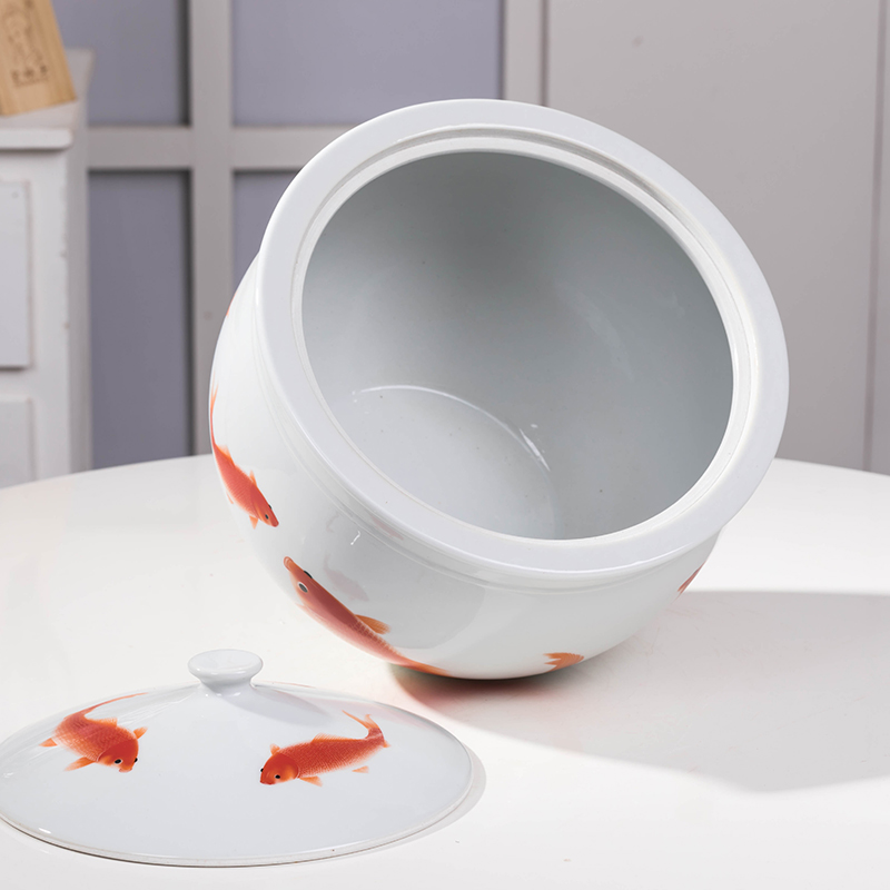 Jingdezhen ceramic tea pot large porcelain store receives seven pu 'er tea cake tin, household seal and POTS