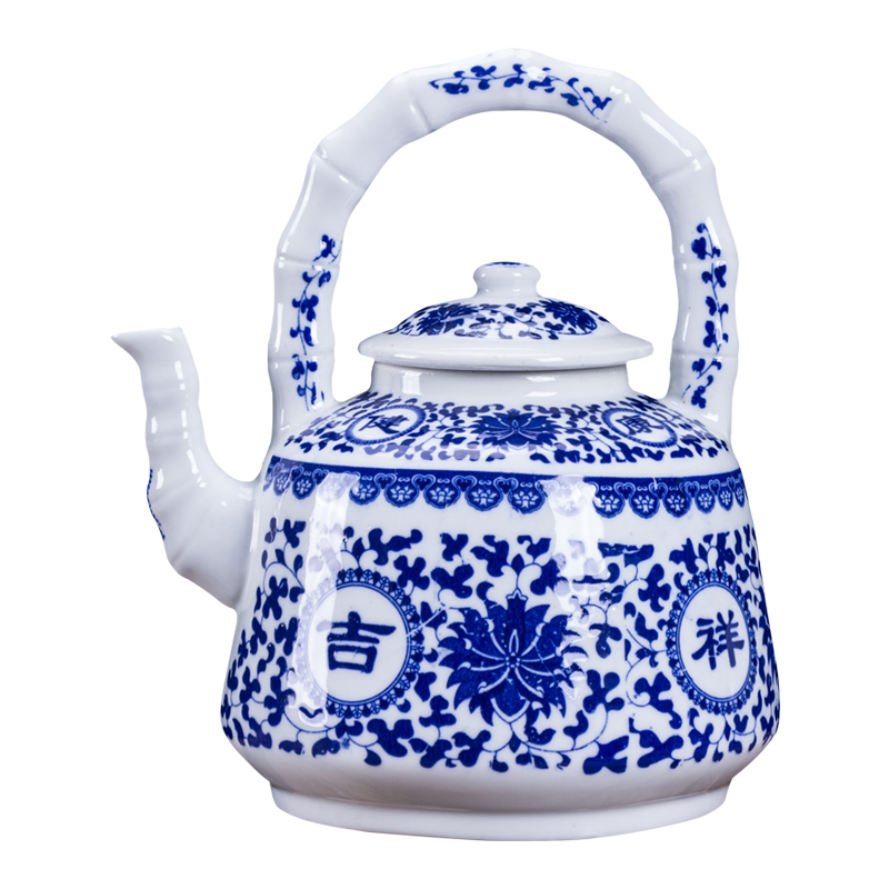 Ceramic cold heat kettle explosion - proof household contracted large capacity cool hotel restaurants with blue and white girder pot kettle