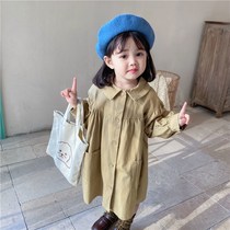 Baby Autumn dress Korean version of childrens clothes girls high-grade childrens clothing little princess coat spring and autumn models 2021 new foreign style