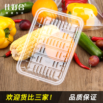 Jiaohe vegetable packing box disposable tray plastic rectangular supermarket vegetable packaging transparent fresh tray