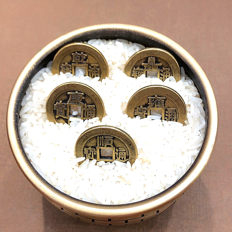 Real Copper Five Emperors Coins, Thickened Brass Coins, Treasure Bowl Ornament, Wedding Dowry, Wealth-Attracting Six Emperors Coins