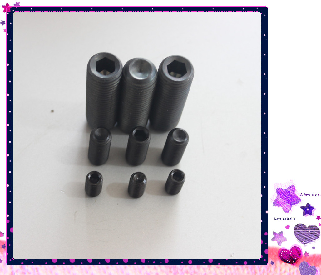 12 9 grade hair black system recessed end without head inner hexagonal screw DIN916 inner hexagon tightening machine rice stop pay M6