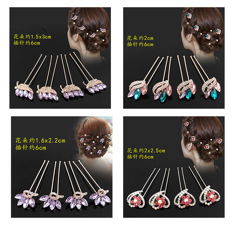 Phiên bản Hàn Quốc của thời trang kẹp tóc hình chữ U cô dâu cưới vương miện pin pin kẹp tóc kẹp tóc hoang dã phụ kiện tóc dây buộc tóc hàn quốc