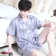 Mens mỏng ngắn tay lụa băng pajama thiết lập kích thước mùa hè tươi đơn giản lụa giản dị về nhà mặc hai mảnh bộ.