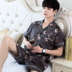 Mens mỏng ngắn tay lụa băng pajama thiết lập kích thước mùa hè tươi đơn giản lụa giản dị về nhà mặc hai mảnh bộ. 