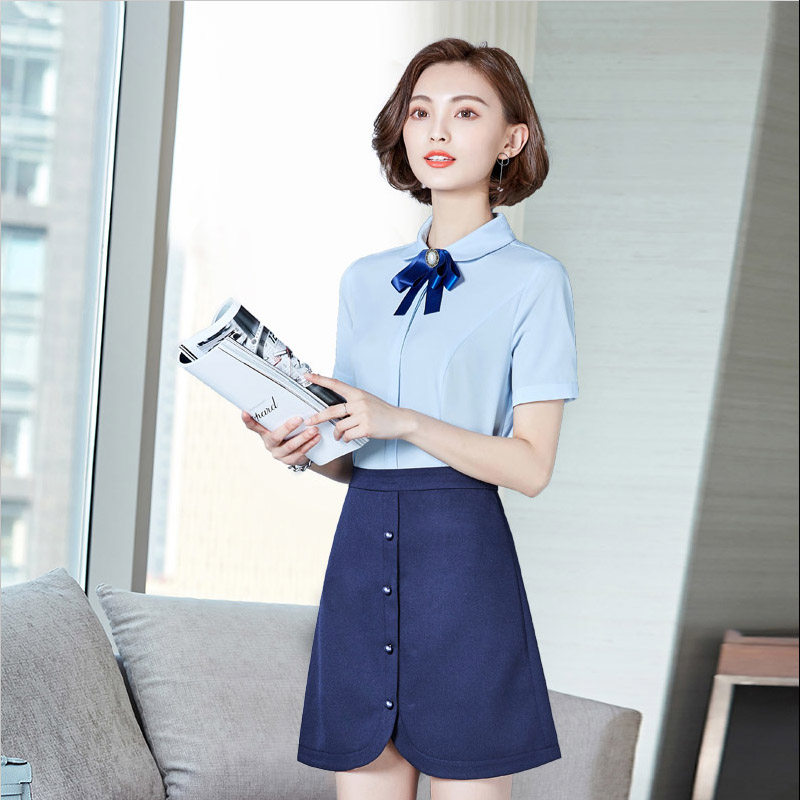 Frock shirt Female summer work clothes Kindergarten teacher beauty salon Mobile bar front desk professional suit performance suit
