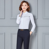 Professional trousers womens 2018 spring and autumn new Korean version long-sleeved shirt two-piece set OL work clothes tooling business dress
