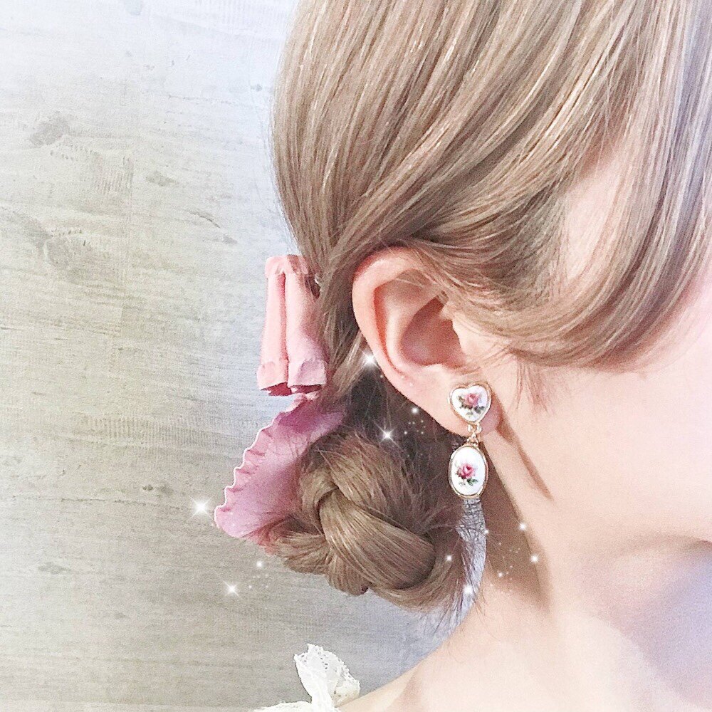 Pack Hair Yuka Japanese Moca Japanese Rococo Retro Ceramics Burn Pearl Ear Clip
