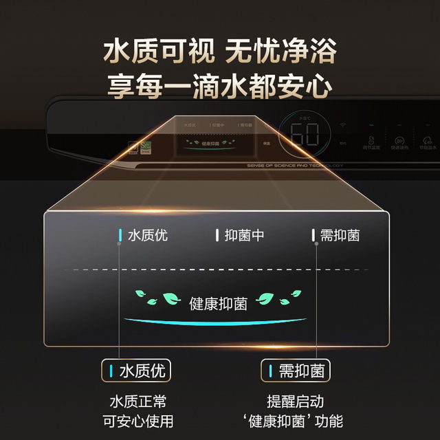 Haier 80 Liter Electric Water Heater 3300W Variable Frequency Fast Heating Intelligent Control Magnesium Rod Free Ec8002-Jt3U1