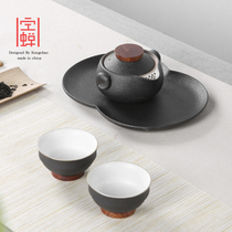 Quick cup One pot two or three cups Outdoor travel portable bag type small gift Kung Fu tea set Household simple